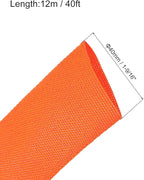 MECCANIXITY Braided Cable Sleeves Heat Shrinkable Fabric Sleeving, 1 9/16" 40ft Orange 2:1 Ratio Heat Shrinkable Cord Protector for Harness Cable, Network Cable Protection, Cable Management