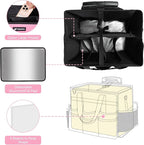 Large Rolling Cleaning Caddy Bag with Wheels, with Detachable Trolley, Cleaning Bags on Wheels for Housekeepers, Cleaning Cart Supplies Organizer for Home, Car, Picnic (Pink)