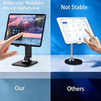 360 Rotating Cell Phone Stand,Folding Phone Stand,Adjustable Height and Angle Foldable Cell Phone Stand Holder for Desk, Taller iPhone Stand Compatible with iPad Smartphones Tablet (Black)
