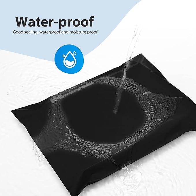 Fuxury 2000 Pcs 14.5x19" Poly Mailers,Waterproof Mailing Envelopes for Clothing, Strong Adhesive Poly Shipping Postage Bags for Small Business(Black)