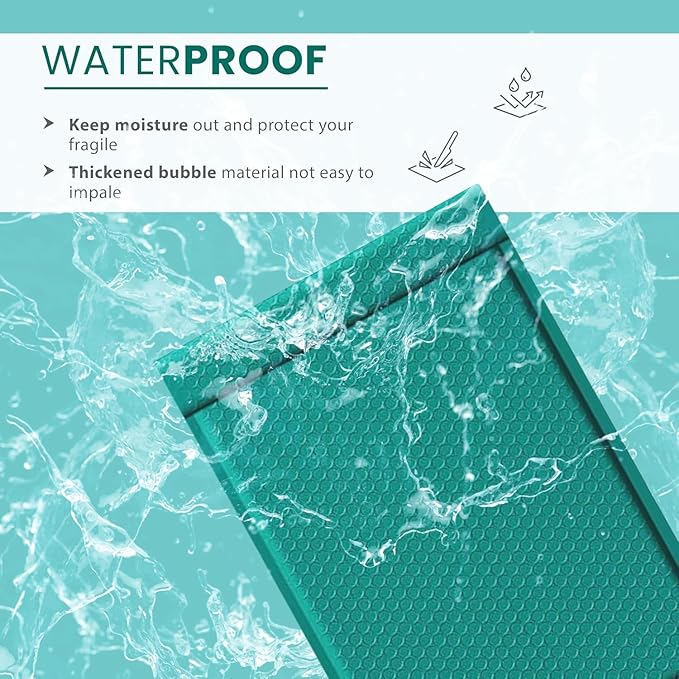Green Poly Bubble Mailers 8.5x14.5 inch #3 | Self Seal Padded Envelopes | Cushioned Bubble Mailer | Usable Size 8.5x13.5 | WaterProof | Lightweight mailing Shipping Bags | 100 Pack Bulk