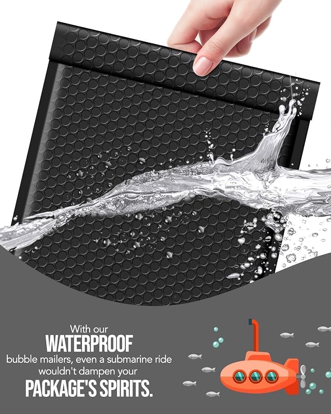 GSSUSA Black Bubble Mailers 10x13 Padded Envelopes 500 Pack Self-Seal Packaging Bags, Small Business Supplies, Shipping Envelopes, Mailing Bags, Packaging for Small Business