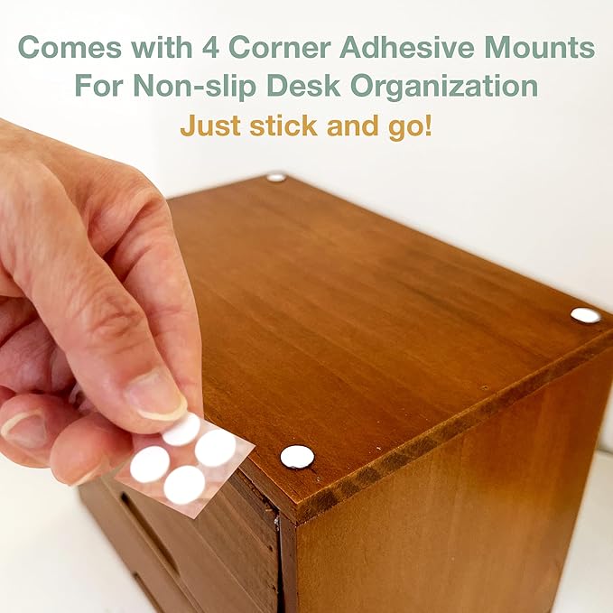 Single Drawer Desktop Storage Organizer in a Modern Wood Design (9.8”x6.9”x 2.8”) Wooden Stackable Drawer Unit - Single Monitor Riser (1-Pack)