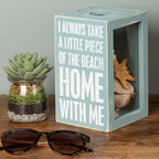 Primitives by Kathy Seashell Holder - Coastal Decor, Glass Display, Treasure Chest, Room and Bedroom Decor