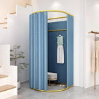 Madamera Clothing Store Fitting Room with Shading Curtain, Portable Temporary Mobile Privacy Protection Dressing Room, Foldable Mall Simple Changing Room and Temporary Mobile Room, 200x100x95cm(Blue)