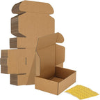 HORLIMER 6x4x2 inches Shipping Boxes Set of 25, Brown Corrugated Cardboard Box Literature Mailer