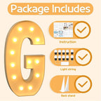 Marquee Letters 4 Feet Tall Large Light Up Letters G Happy Birthday Decorations Marry Me Engagement Party Decor Yellow Light Birthday Decorations Balloon Arch Kit Foam Sign G