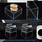 6Pcs Clear Buffet Risers Acrylic Boxes Display Risers Food Risers for Buffet Table Display Riser for Platter Parties Weddings Catering Dessert Collectibles Figures Show ( 6''x7''x8'')