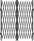 VEVOR Double Folding Security Gate, Lockable Scissor Gate with 360° Swivel Casters, Outdoor Barricade Steel Retractable Gates, for Entry Security, Garage, Warehouse & Pool, 145.67 x 86.81 in (W x H)