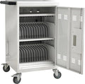 Laptop Charging Cart,32 Devices Tablet Storage Carts for pad Up to 16.3" Screen, Classroom Computer Mobile Charging Station for Pads, Chromebooks,Laptops, Updated Password Lock(32 Bay-White)