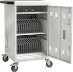 Laptop Charging Cart,32 Devices Tablet Storage Carts for pad Up to 16.3" Screen, Classroom Computer Mobile Charging Station for Pads, Chromebooks,Laptops, Updated Password Lock(32 Bay-White)