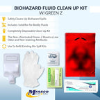 MFASCO Bloodborne Pathogens Spill Kit - Cleaning Bag, Disposable Vomit Clean Up Kit for Restaurants, Safety for Bodily Fluids, Blood, Latex Free, First Aid, Non-Chlorinated Fluid Urine Solidifier