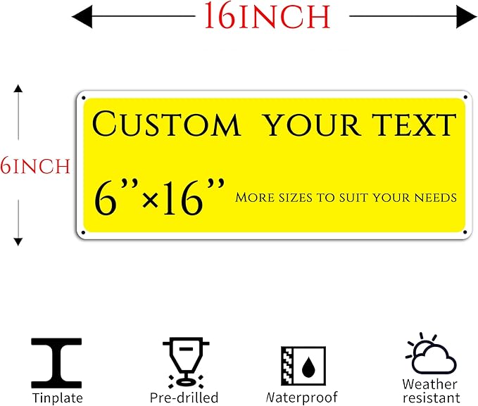 custom street sign,Custom Sign, Aluminum Weatherproof Metal Sign Multiple Sizes, Modern simplicity,Customize for Office, Business, Workplace, office, Home, Delivery Signs(6 * 16 Inch)