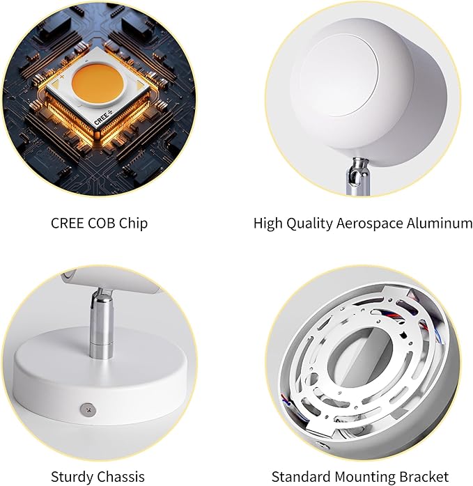 Aisilan 7W Modern Adjustable Wall Sconce Bedside Wall Light LED Wall Reading Lighting Warm White Ceiling Spot Accent Light for Bedroom Corridor Gallery and Living Room 3000K