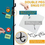 1/4 Inch Extra Thick Pegboard Hooks,Only Suitable for 1/4" Pegboard Board,Metal Pegboard Hooks for Hanging Storage (All Black, 60pcs L Hook)