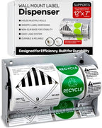Wall Mount Label Dispenser (12-1/2") - Sticker Roll Dispenser - Table Top - Label Holder - Stamp Roll Dispenser - Sticker Stand - Thermal Label Holder - Heavy-Duty All Steel