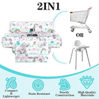 Shopping Cart Cover for Baby Girl Boy 2-in-1 High Chair Water Resistant High Chair Cover w/Phone Pouch Pocket Gender Neutral Cart Cover for Babies Padded Grocery Cart Cover for Baby