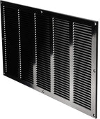 Repa Market Air Vent Cover 20x12 Inch (Outer Dimensions) Black Galvanized Steel Louvered Grill Cover with Mesh Screen/Wall or Ceiling Vent/HVAC Register for Indoor and Outdoor Ventilation