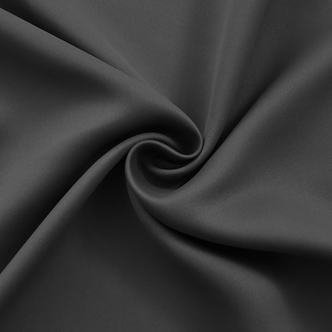 BGment Room Darkening Curtains for Living Room 84 Inches Long, Extra Wide Glass Sliding Door Curtains, Thick Insulates Protects Privacy Drape, 1 Panel, Dark Grey, 120 Inch Wide