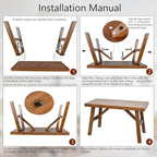 Handcrafted Solid Wood Bench, 30" - Farmhouse-Style Entryway Seating for Living & Dining Room, Rustic Design, Natural Finish