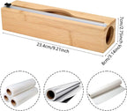 Plastic Wrap Dispenser with Cutter,Cling Wrap with Slide Cutter for Kitchen Storage Organization Holder for 12" Roll