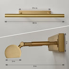 Picture Light, 30 inch Brass Picture Lights for Wall,Hardwired Brushed Gold Picture Lights,270° Rotatable Art Lights, 4-Light Picture Frame Light for Painting Display Artwork Portrait No Bulbs