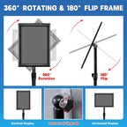 6Pack Sign Holder Stand - 8.5x11 Inch Adjustable Floor Standing Sign Stand for Display, Pedestal Poster Stand for Vertical & Horizontal View, Indoor & Outdoor Use for Business & Store - Black