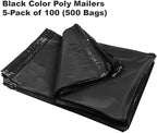 iMBAPrice 500-Pack Black Poly Mailers 14.5x19 Inch #6 Large Matte Black Color Poly Mailing Packing Envelopes Bags, Self Seal Adhesive Waterproof and Tear Proof (Total 500 Bags)