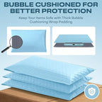 Light Blue Large Poly Bubble Mailers 9.5x14.5 inch #4 | Self Seal Padded Envelopes Cushioned Bubble Mailer | Usable Size 9.5x13.5 | WaterProof | Lightweight mailing Shipping Bags | 200 Pack Bulk