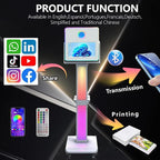 Photo Booth Machine 15.6 inch Selfie Portable Touch Screen Photobooth with RGB Light,Mirror Photo Booth with Flight Case for Wedding Party Events (Machine+Camera+Mini Printer)