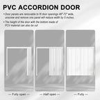 48-72 x 80in (Double 24-36) Accordion Doors Interior Folding Door, 1 Frosted Acrylic Glass PVC Accordion Door with Upgraded Roller & Handle & Complete Hardware for Closet Bathroom Doorways