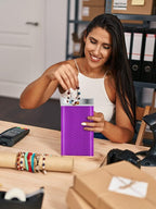 GSSSUSA Bubble Mailers 4x8 Inch 50 Pack Padded Envelopes Usable Size 4x7 Inch Shipping Envelopes Self Seal Small Packaging Shipping Bags for Mailing Jewelry, Small Business, Purple