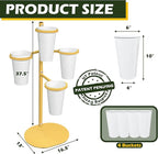 PROLEE Flower Display Stand with 4 Buckets, Flower Pot Stand, Flower Stand Metal, Florist Bouquet Shelf for Wedding, Party, Events, Oval Base, Gold