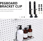 Metal Pegboard Hooks Set Strong Pegboard Bracket Clips Fine Workmanship, Organizing Tools Crafts, Black, Home Use