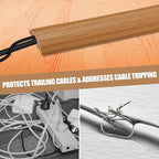 Floor Cord Cover Self Adhesive Cord Hider,20FT Cable Management, Extension Strip Protector for Wires, Prevent Cable Trips for Offices, Gyms, Exhibitions Cavity:0.39"(W) x 0.27"(H) Brown Wood