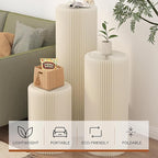 Cylinder Stands for Party,White Paper Display Stand,Reusable,Waterproof and Foldable Cylindrical Pedestal,Suitable for Event Scenes such as Parties and home Decoration,Bearing 660 Pounds