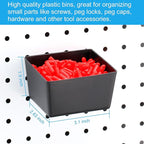 60 Assorted Pegboard Hooks with Pegboard Bins Plus 154 Peg Locks/Caps for 1/4 inch & 1/8 Inch Peg Board, Won’t Fall Out