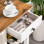 4 EVER WINNER Small Kitchen Island with Storage, Kitchen Island on Wheels with Wine Rack, Coffee Cart, Microwave Cart for Kitchen,Dining Room，White