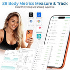 CLORIS Digital Smart Scale for Body Weight Fat BMI Muscle Mass 28 Body Composition Measurement Health Analyzer 8 Electrodes with App Bluetooth, Full-Color TFT LCD