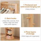WoodsWhisper Full Length Mirror Coat Rack Solid Wood Floor Mirror 66"x12" Full Length Mirror with Stand Long Mirrors for Bedroom,Living Room