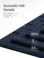 Felt Bulletin Board Tiles Large 48" x 36" Cork Board Alternative-12 Pack with 70 Adhesive Tabs, Thick Slat Wall Panels for Office Decor, Push Pin Board Wall Organizer Alternative -Navy Blue