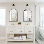 22" x 30" Black Arched Mirror, Arch Wall Mirror, Metal Frame Black Bathroom Mirror, Arched Top Bathroom Vanity Mirror for Living Room, Bedroom, Entryway, Tempered Glass, Shatter Proof