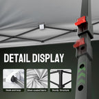 CROWN SHADES 10x10 Pop Up Canopy Tent - Patented Center Lock One Push Instant Outdoor Canopy Beach Tent with STO-N-Go Bag 8 Stakes & 4 Sand Bags，Sky Blue