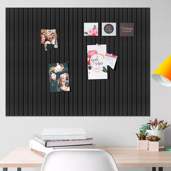 Large Felt Bulletin Board 23x47 Inch, 8pcs Peel and Stick Felt Wall Tiles Modern Push Pin Board for Wall Organization
