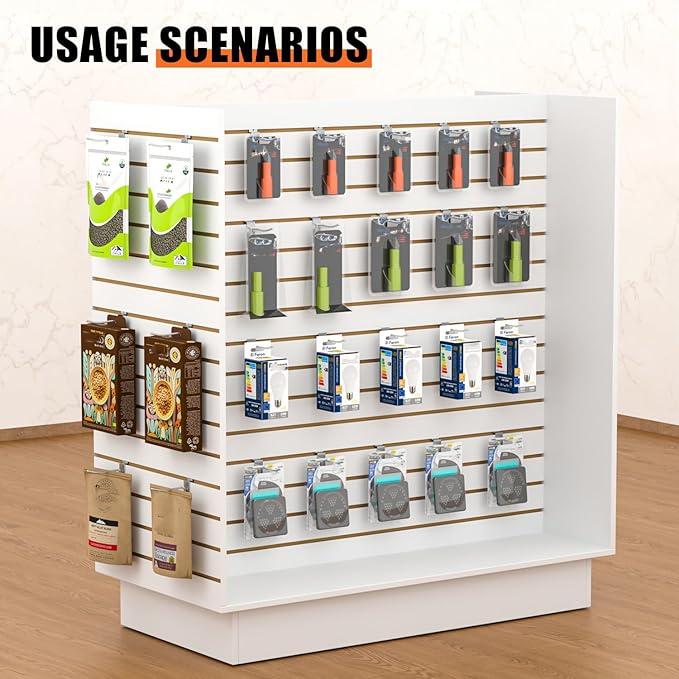 49.5”W x 24”D x 54”H - Retail Slat Wall Gondola Display with 3” Slatwall Units，White Versatile H-Unit Slatwall Display Stand