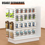49.5”W x 24”D x 54”H - Retail Slat Wall Gondola Display with 3” Slatwall Units，White Versatile H-Unit Slatwall Display Stand