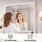 Amorho Bathroom Mirror, 48x40 Inch White Framed Bathroom Mirrors for Over Sink, Wall-Mounted Mirrors for Bedroom, Living Room, Entryway(Horizontal/Vertical).