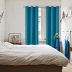 BGment Blackout Curtains - Grommet Thermal Insulated Room Darkening Bedroom and Living Room Curtains, Set of 2 Panels (42 x 72 Inch, Peacock Blue)