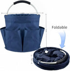 17L Cleaning Caddy With Handle, Foldable Storage Cleaning Product Organizer, Cleaning Caddy Organiser, Outdoor Camping，Portable Multifunctional Cleaning Bucket tool Bag Organizer (navy blue)