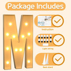 Marquee Letters 4 Feet Tall Large Light Up Letters M Wedding Mr and Mrs Sign Marry Me Engagement Party Decor Yellow Light Birthday Decorations Balloon Arch Kit Foam Sign M